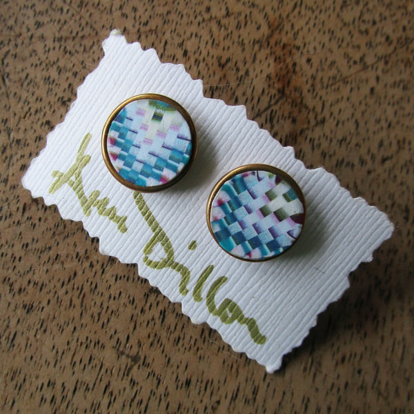 Multi-colored Bargello Medium Post Earrings