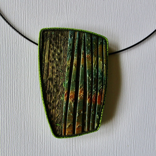 Burnished, Textured Bronze Brooch/Pendant