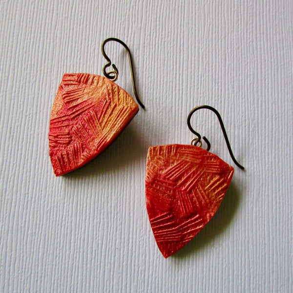 Triangle Fiery Textured Drop Earrings