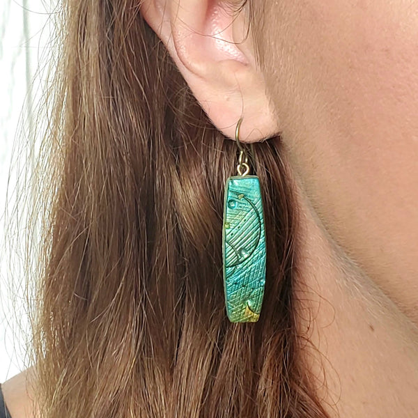 Textured Stick Drop Earrings