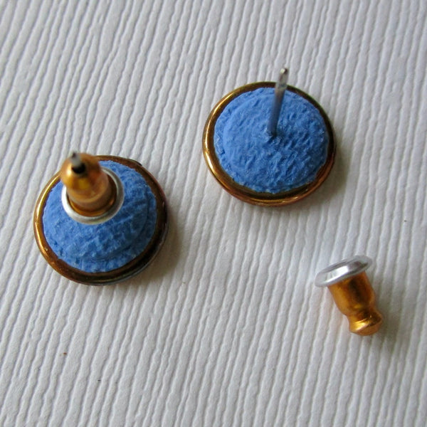 Blue Stripe Small Post Earrings