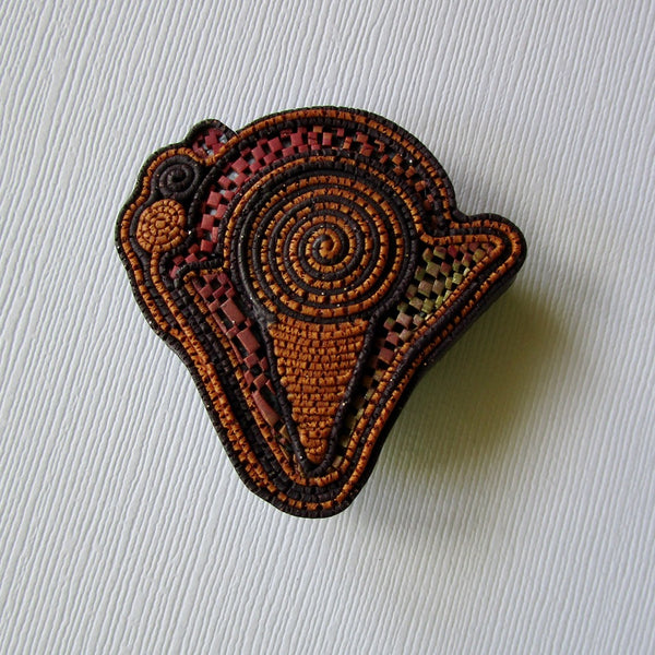 Rust/Eggplant Textured Brooch/Pendant