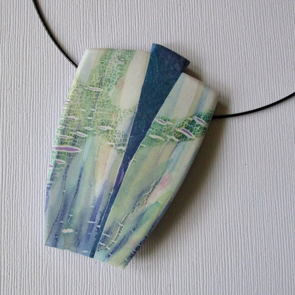 Blue Violet Crackle Brooch/Pendant
