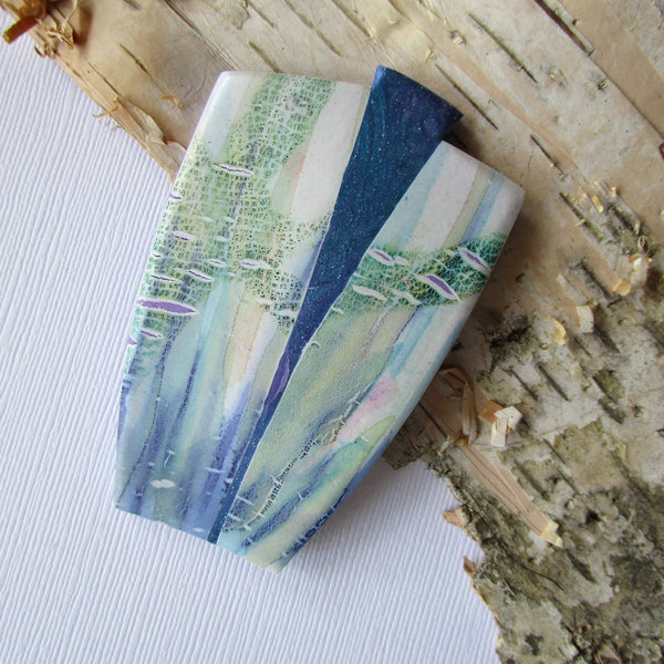 Blue Violet Crackle Brooch/Pendant