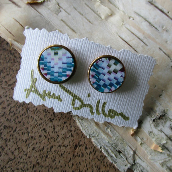 Multi-colored Bargello Medium Post Earrings