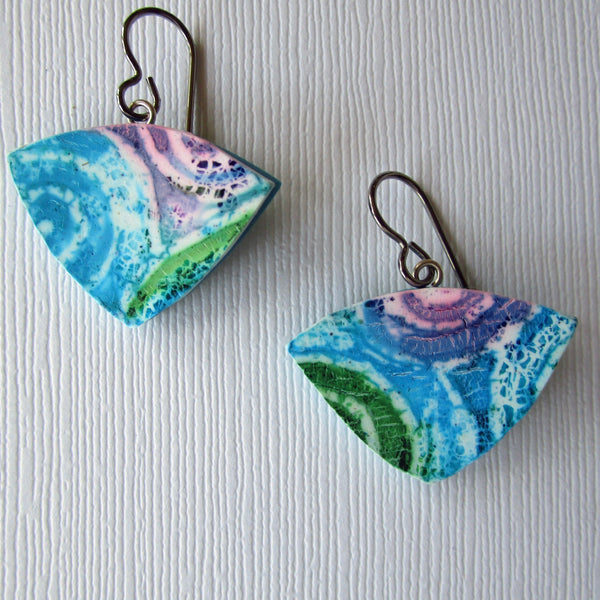 Triangle Batik Drop Earrings