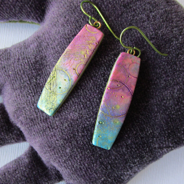Textured Stick Drop Earrings