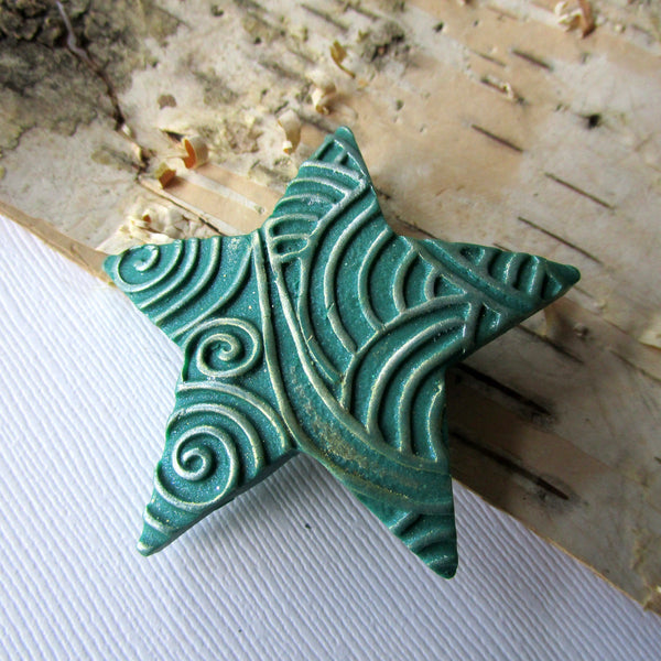Small Textured Star Brooch/Pendant