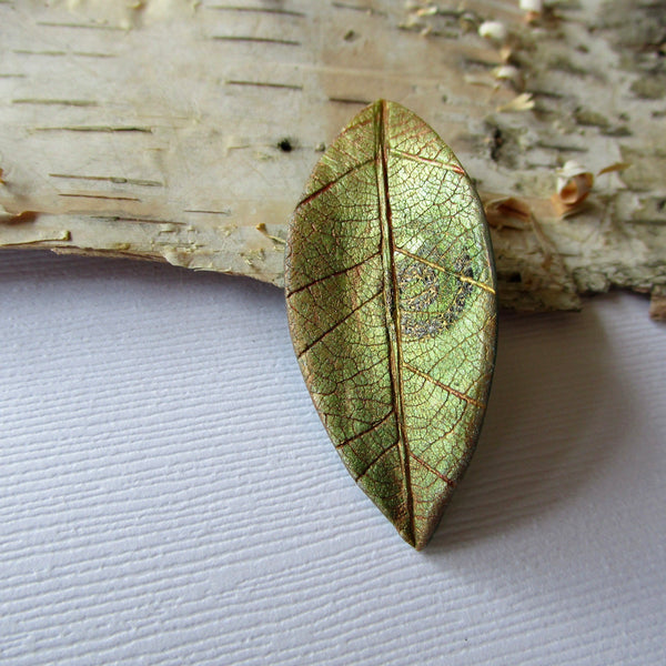 Small Textured Leaf Brooch/Pendant