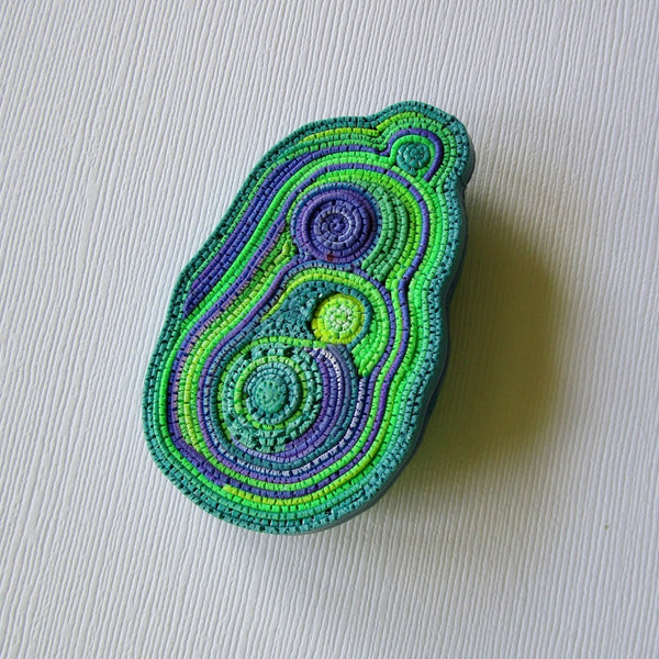 Green/Purple Textured Brooch/Pendant