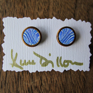 Blue Stripe Small Post Earrings