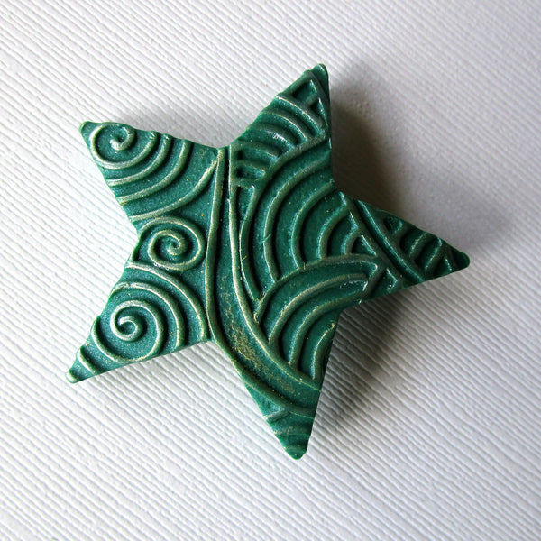 Small Textured Star Brooch/Pendant
