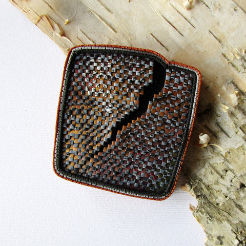 Rust/Gray Textured Brooch/Pendant