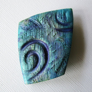 Turquoise Textured Brooch/Pendant